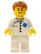 Minifig No: doc035a  Name: Doctor - EMT Star of Life Button Shirt, White Legs, Dark Orange Short Tousled Hair, Black Eyebrows