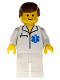 Minifig No: doc038  Name: Doctor - EMT Star of Life, White Legs, Reddish Brown Male Hair