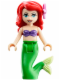 Minifig No: dp014  Name: Ariel, Mermaid (Light Nougat) - Medium Lavender Shell Bra Top, Bright Green Tail, Medium Azure Eyes, Bright Pink Flower