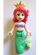 Minifig No: dp023  Name: Ariel, Mermaid (Light Nougat) - Medium Lavender Shell Bra Top, Bright Green Tail, Medium Azure Eyes, Bright Pink Flower, Pearl Gold Tiara