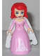 Minifig No: dp048  Name: Ariel, Human (Light Nougat) - Bright Pink Dress with Magenta Stars, White Cape