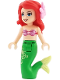 Minifig No: dp053  Name: Ariel, Mermaid (Light Nougat) - Metallic Pink Shell Bra Top, Bright Green Tail with Star and Filigree, Medium Azure Eyes, Bright Pink Flower