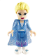 Minifig No: dp069  Name: Elsa - Glitter Cape with Two Tails, Medium Blue Skirt with White Shoes