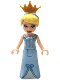 Minifig No: dp102  Name: Cinderella - Dress with Stars and Bow, Pearl Gold Crown Tiara