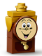 Minifig No: dp129s  Name: Cogsworth - Printed Face, Pearl Gold Top, with Pendulum Sticker