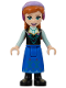 Minifig No: dp141  Name: Anna - Blue Skirt, Black Boots and Black Top, Light Aqua Sleeves without Cape