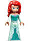 Minifig No: dp164  Name: Ariel, Human (Light Nougat) - Light Aqua Dress with Stars, Medium Lavender Shell, Dark Purple Trim, Red Hair with Right Side Part