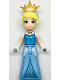 Minifig No: dp168  Name: Cinderella - Bright Light Blue and Metallic Light Blue Dress, Medium Blue Top, Pearl Gold Tiara
