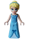 Minifig No: dp173  Name: Cinderella - Dress with Sparkles and Bow, Bright Light Blue Top, Coral Lips, Thin Hinge