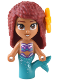 Minifig No: dp178  Name: Ariel, Mermaid (Medium Nougat) - Micro Doll, Bright Light Orange Flower
