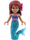 Minifig No: dp181  Name: Ariel, Mermaid (Medium Nougat) - Mini Doll, Bright Pink Flower