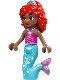 Minifig No: dp193  Name: Ariel, Mermaid (Medium Brown) - Magenta Top, Medium Azure Tail