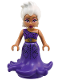 Minifig No: dp195  Name: Ursula (Medium Nougat) - Mini Doll, Dark Purple Dress