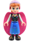 Minifig No: dp196  Name: Anna - Blue Skirt, Black Boots and Black Top, Light Aqua Sleeves, Magenta Cape