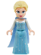 Minifig No: dp197  Name: Elsa - Medium Azure Skirt, Medium Blue Long Narrow Glitter Cape, Open Mouth