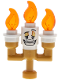 Minifig No: dp219  Name: Lumière {Lumiere} - Small Solid Candelabra, White Round Plates
