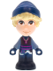 Minifig No: dp236  Name: Kristoff - Micro Doll, Dark Brown Shirt, Dark Blue Shorts and Beanie, Closed Mouth Grin