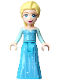 Minifig No: dp240  Name: Elsa - Medium Azure Dress, Medium Blue Long Narrow Glitter Cape, Smirk Narrow