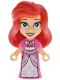 Minifig No: dp259  Name: Ariel - Micro Doll, Human, Medium Tan, Dark Pink Dress