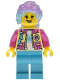 Minifig No: drm071  Name: Izzie (Isabel Christina Garcia) - Bright Light Yellow and Dark Pink Jacket