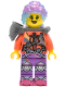Minifig No: drm072  Name: Izzie (Isabel Christina Garcia) - Coral Sweater with Stripes, Flat Silver Shoulder Armor, Dark Pink Roller Skates