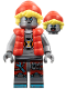 Minifig No: drm082  Name: Cooper - Robot with Red Cap and Puffer Vest