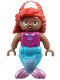 Minifig No: dupmermaid03  Name: Duplo Figure, Disney Princess, Ariel, Medium Azure and Metallic Pink Tail (Mermaid) (6490064)