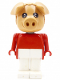 Minifig No: fab11d  Name: Fabuland Pig - Pierre Pig, White Legs, Red Top (Tuba Player)