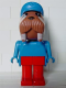 Minifig No: fab12e  Name: Fabuland Walrus - Wilfred Walrus (Captain), Red Legs, Blue Hat and Top