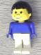 Minifig No: fab13d  Name: Basic Figure Human Girl Blue, White Legs, Black Hair