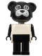Minifig No: fab1b  Name: Fabuland Bear - Billy Bear, Black Head, Legs and Arms, White Top