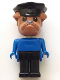 Minifig No: fab2a  Name: Fabuland Bulldog - Bertie Bulldog (Police Chief), Brown Head, Black Police Hat