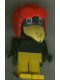 Minifig No: fab4d  Name: Fabuland Bird - Charlie / Joe Crow, Black Head, Red Pilot Helmet, Black Eyes