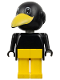 Minifig No: fab4e  Name: Fabuland Bird - Charlie / Joe Crow, Black Head