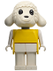 Minifig No: fab7h  Name: Fabuland Lamb - Lucy Lamb (Nurse), Yellow Top, Black Eyes, Eyelashes Wide