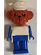 Minifig No: fab8j  Name: Fabuland Figure Monkey with White Hat