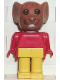 Minifig No: fab9a  Name: Fabuland Mouse - Maximillian Mouse (Max), Brown Head, Yellow Legs, Red Top