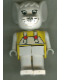Minifig No: fab9g  Name: Fabuland Mouse - Marjorie Mouse, White Head and Legs / Overalls, Yellow Top
