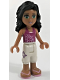 Minifig No: frnd0026  Name: Friends Ella - Magenta Halter Top with Flowers, White Cropped Trousers, Bright Pink Sandals