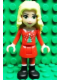Minifig No: frnd0029  Name: Friends Christina - Red Skirt and Leggings, Red Long Sleeve Christmas Top
