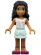 Minifig No: frnd0031  Name: Friends Chloe - Light Aqua Layered Skirt, White Top