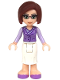 Minifig No: frnd0044  Name: Friends Ms. Stevens - White Long Skirt, Medium Lavender Vest