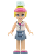 Minifig No: frnd0076  Name: Friends Stephanie - Sand Blue Skirt, White Top with Red Cross Logo, Light Aqua Nurse Hat