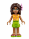 Minifig No: frnd0094  Name: Friends Andrea - Lime Shorts, Bright Light Orange Top with Music Notes, Flower