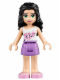 Minifig No: frnd0097  Name: Friends Emma - Medium Lavender Skirt, White Top with Pink Flowers
