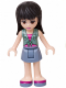 Minifig No: frnd0154  Name: Friends Maya - Sand Blue Skirt, Sand Green Knotted Blouse Top
