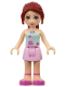 Minifig No: frnd022  Name: Friends Mia - Bright Pink Skirt, Light Aqua Halter Neck Top