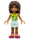 Minifig No: frnd024  Name: Friends Andrea, Light Aqua Layered Skirt, Lime Halter Neck Top