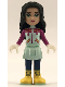 Minifig No: frnd0244  Name: Friends Emma - Light Aqua Skirt, Magenta Top, Dark Blue Leggings and Yellow Boots