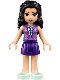 Minifig No: frnd0248  Name: Friends Emma - Dark Purple Skirt, Medium Lavender Top, Light Aqua Shoes
